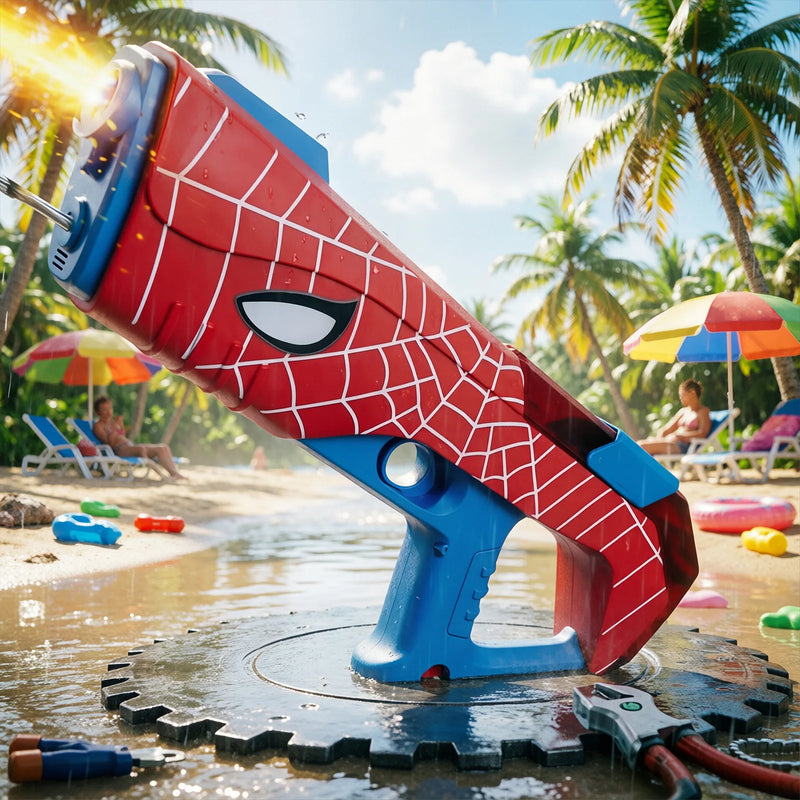 Spider Splash pistolet à eau électrique rechargeable rouge et bleu